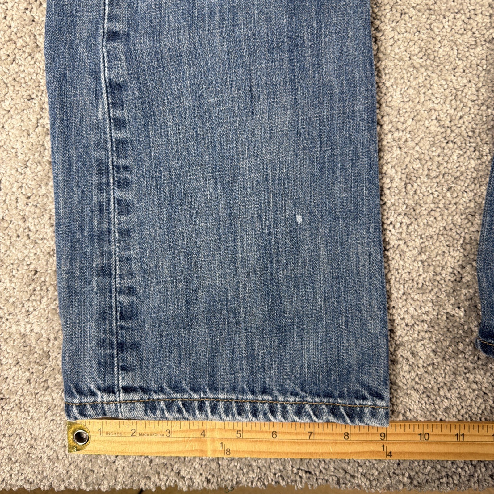 Levis 527 Jeans Mens 33x32 Blue Whiskered Honeycomb Wash Slim Bootcut Denim thumbnail 11