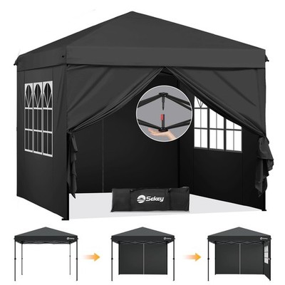 Sekey pop-up booth is  3m × 3m waterproof with side walls.