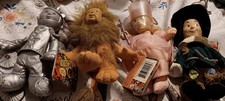 Warner Bros. Wizard of Oz Stuffed Animals Set Tin Man Lion Glinda Scarecrow 1998