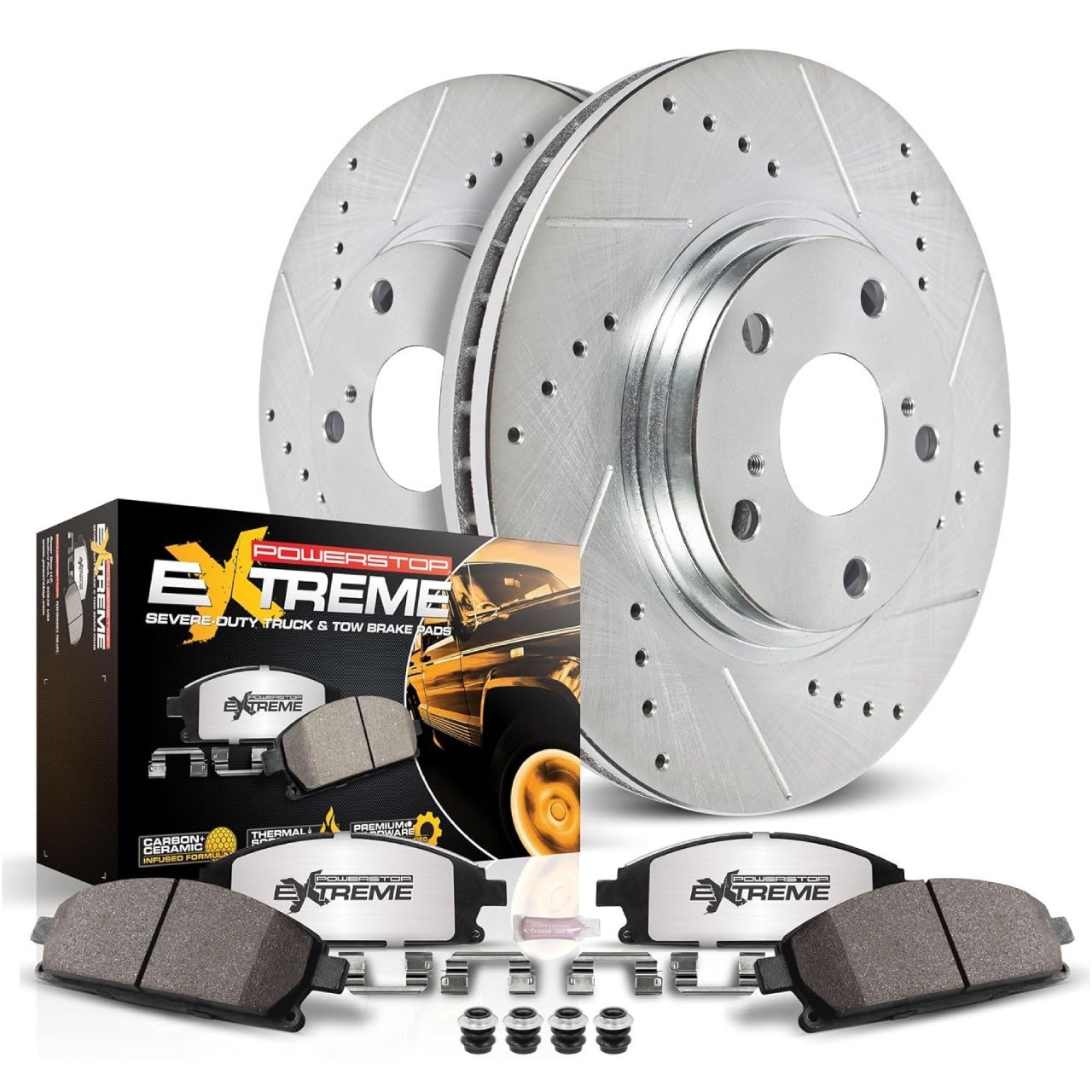 PowerStop K2069-36 Z36 Truck And Tow Brake Upgrade Kit, Drilled & Slotted Rotors