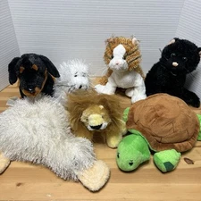 Ganz Webkinz Plush Toy Lot of 7 Stuffed Animals Cat Turtle Platypus Lion Seal