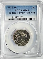 2020 W PCGS MS65 Tallgrass Prairie NP Quarter V75