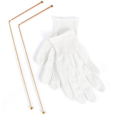 2Pcs Copper Dowsing Rods with Gloves for Ghost Hunting Divining Water Treasure G