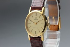 Near MINT 1974 OMEGA De ville 21mm 511.0411 Manual Gold Dial Women's Vintage