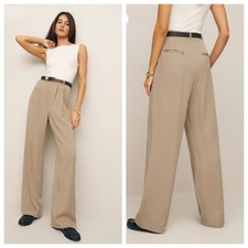 Reformation Mason Pant Trouser in Khaki Sz 2P