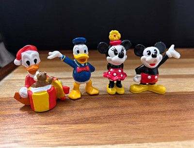 Disney Mickey & Minnie Mouse Donald Duck Vintage 80 s 90 s Figurine Toys 4pc