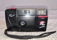 1980s Polaroid One Film Camera 35mm Black Fixed Focus Built-in Flash T-6113-E