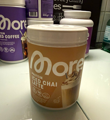 more Protein-Pulver Pulver Iced Chai Latte Geschmack Nahrungsergänzung