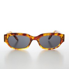 Mod Bold Rectangular Unisex Stylish Sunglasses GoldenTortoise - Dana