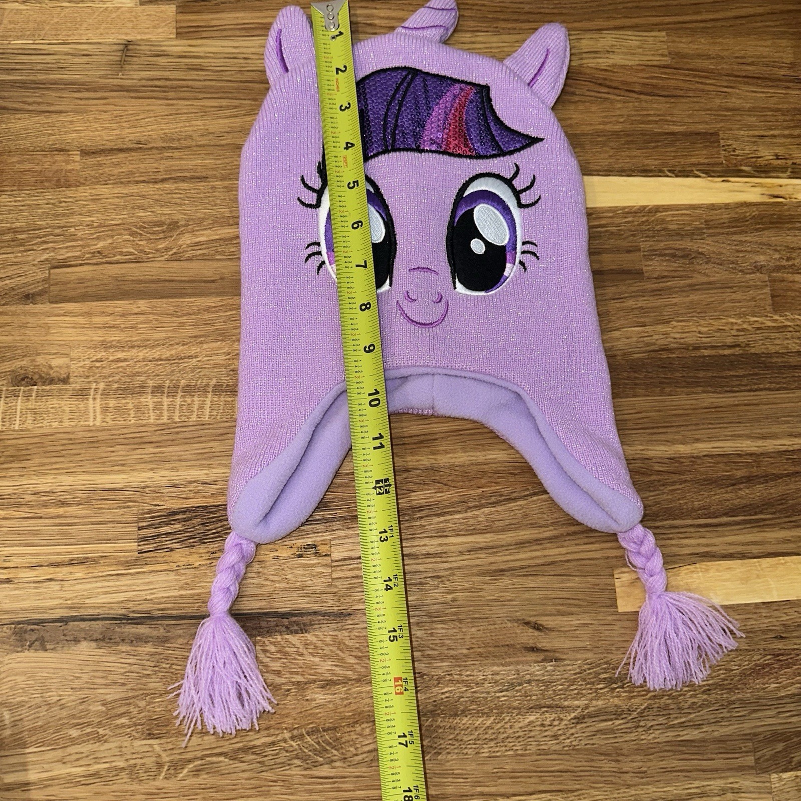 Cappello Hasbro Girls My Little Pony Starlight viola unicorno foderato in pile nuovo senza etichette