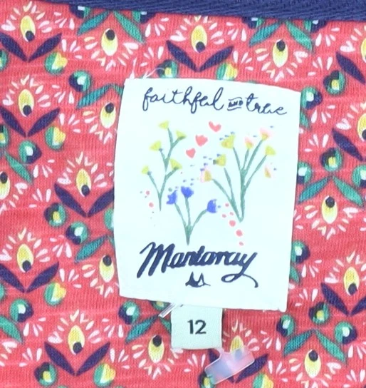 Mantaray Women's Red Geometric Blouse Size 12 - Image 4 of 4