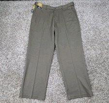 Haggar Iron Free Premium Khaki Pants Men's 34x30 Toast Stretch Classic Fit NEW