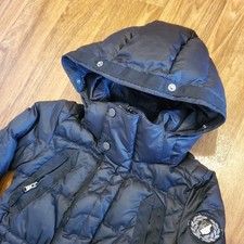 Polo Ralph Lauren Puffer Jacket Girls 4/4T Black Down Filled Hooded Parka Coat