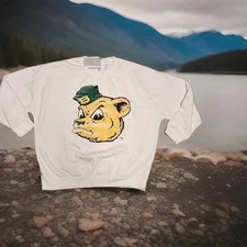 Baylor Bears Retro Logo White Long Sleeve Sweatshirt Mens 2XL