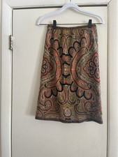 Vtg 60s Wiggle Wool/Rayon Paisley Made In Austria Fully Lined Pencil Skirt Xxs
