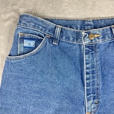 VTG Wrangler Denim High Rise Mom Jeans Womens 12x34 90s Blue Cowgirl Western