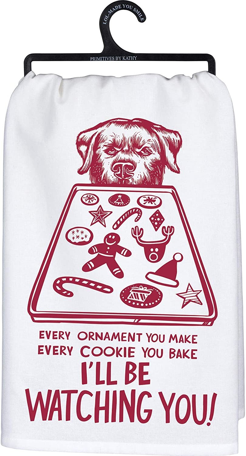 Primitives by Kathy I'll Be Watching You Cookies Kitchen Dish Towel, 28 ...
