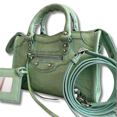 バッグ BALENCIAGA CLASSIC Nano City Balenciaga Classic Nano City Leather 2way Hand Shoulder Green 12.5