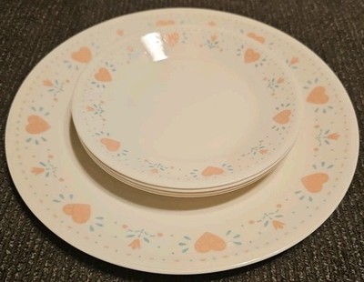 Corning Corelle Forever Yours Two 10 1/4'' Dinner Plate & Four 6 3/4'' Side Plates