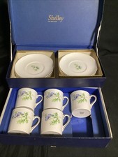 Vintage Shelley Boxed Coffee Set 11 Piece (Lacking 1cup) Blue Flower
