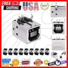USB Female Type-B Port 4-Pin Right Angle PCB DIP Jack Socket 10 Pack by
