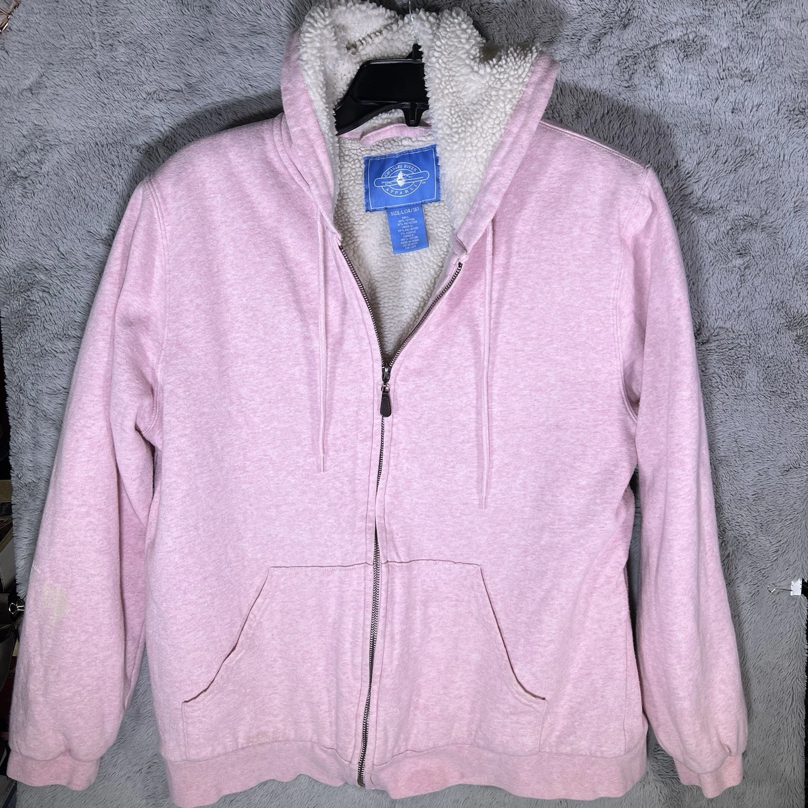 Charles River Thermal Bonded Sherpa Lined Hoodie Women’s L Barbie Pink Mean Girl