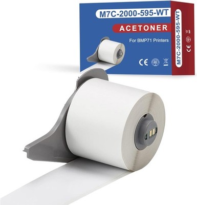 M7C-2000-595-WT Brady Permanent Adhesive Vinyl Label for BMP71 Printers, S650