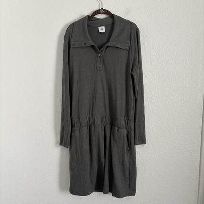CAbi Women's Size Medium Blue/Gray Long Sleeve Haven Dress Style 4973