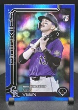 Zac Veen 2025 Topps Update Rookie Debut Blue Rainbow Foil /150 Rockies