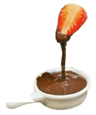 Display Fake Food Prop Strawberry Dipped In Chocolate Sauce Suspended