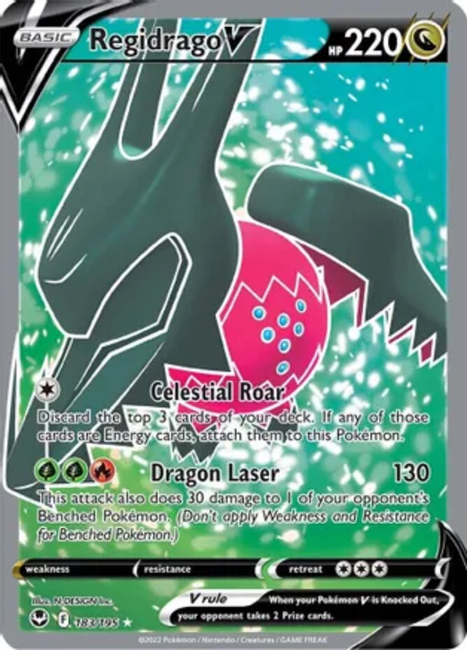 Pokemon Regidrago V (Full Art) - 183/195 - Ultra Rare NM-Mint Silver Tempest