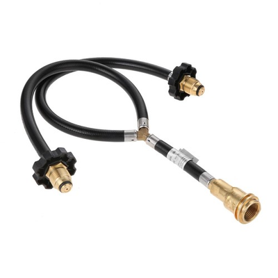 #ad #ad Y Splitter Dual Propane Tank Converter Hose Adapter Two Way POL Inlet BLACK $36.43