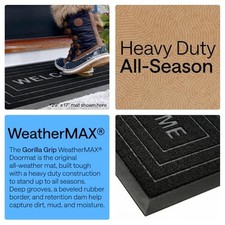 GRIP 100 Waterproof All-Season WeatherMAX Doormat 35x23, US Designed GORILLA