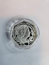 QE Birth Centenary 1/4 Oz-7.78g .999 Silver Proof: Highest Quality 50p Coin COA