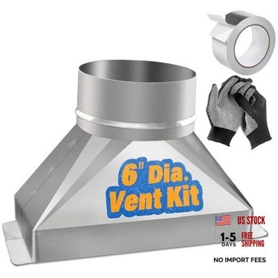 3-1/4'' x 10'' to 6'' Rectangular to Round Duct Transition 3.25'' x 10'' to 6'' Dia.