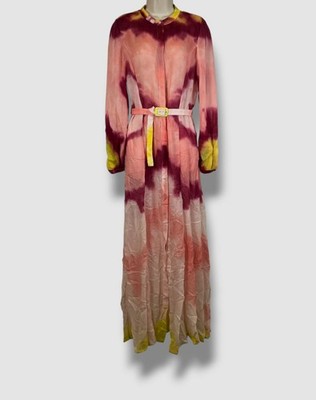 Gabriela Hearst Women's Pink Cashmere Button Front Maxi Dress Size 42