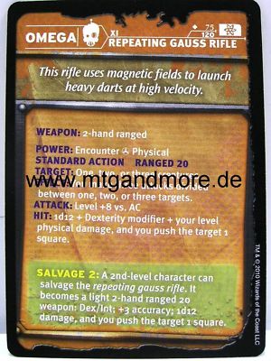 D&D Gamma World - 1x Repeating Gauss Rifle  #075