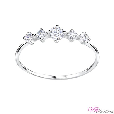 925 Sterlingsilber Kubik Zirkonia funkelnder Ring für Frauen Damen UK (Größe L)