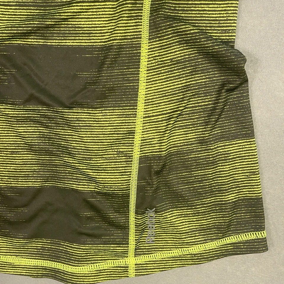 Camisa para mujer pequeña Reebok entrenamiento absorbente Top gimnasio atlético yoga 1/2 cremallera amarilla Foto 3 de 4