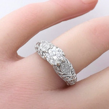 14K Gold Diamond Engagement Ring GIA Appraisal Deco Style New