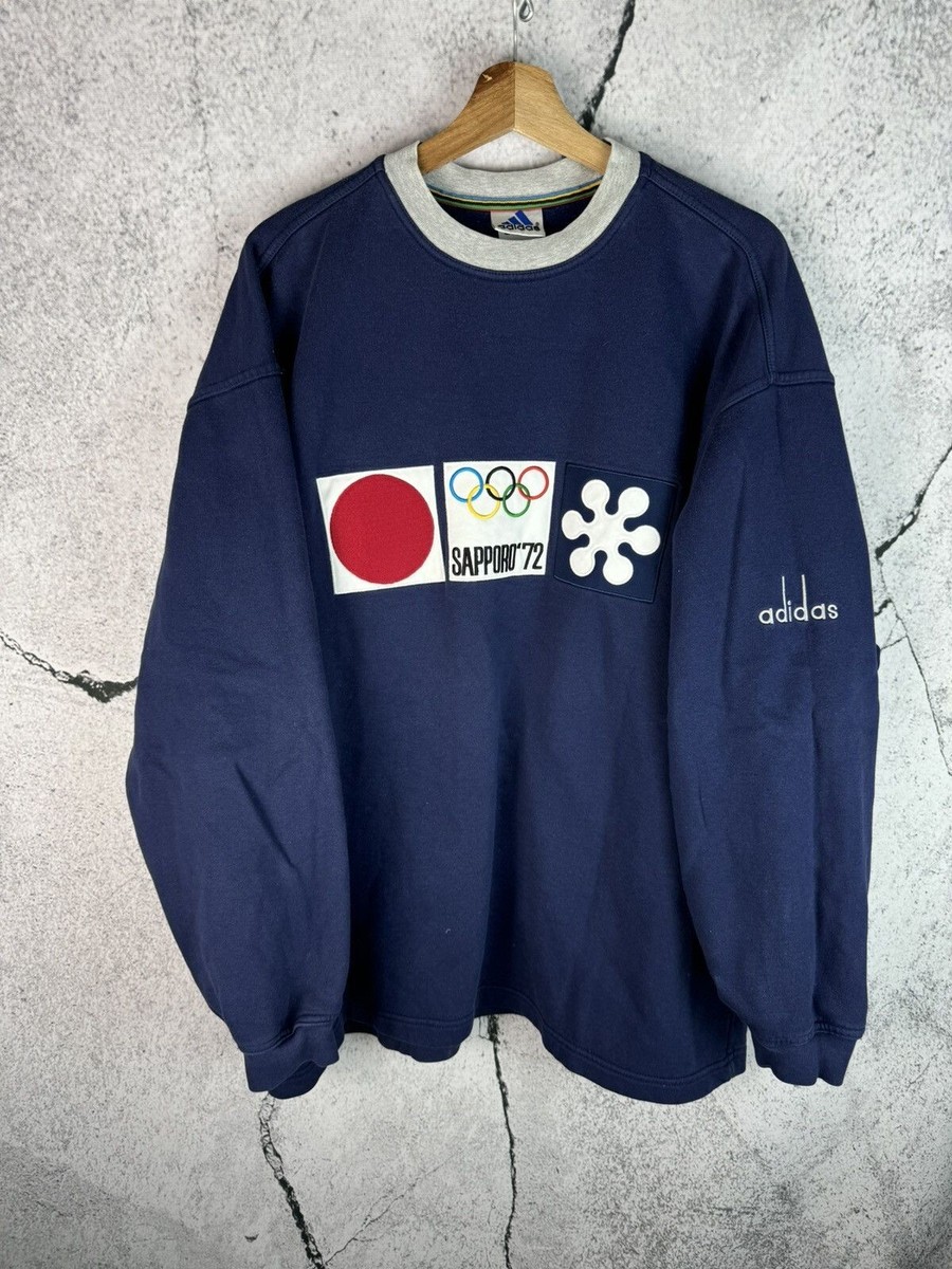 【adidas originals】ラガーシャツ 1972年ロゴスウェット Adidas Sapporo 72 vintage sweatshirt boxy Olympic Games | eBay