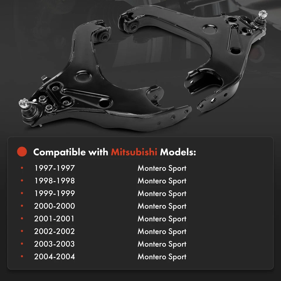 Brazo de control inferior delantero izquierdo y derecho con rótula para Mitsubishi Montero Sport Foto 2 de 4