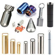 Pill Pendant Necklace EDC Capsule Medicine Box Case Capsule Outdoor Tool USA 