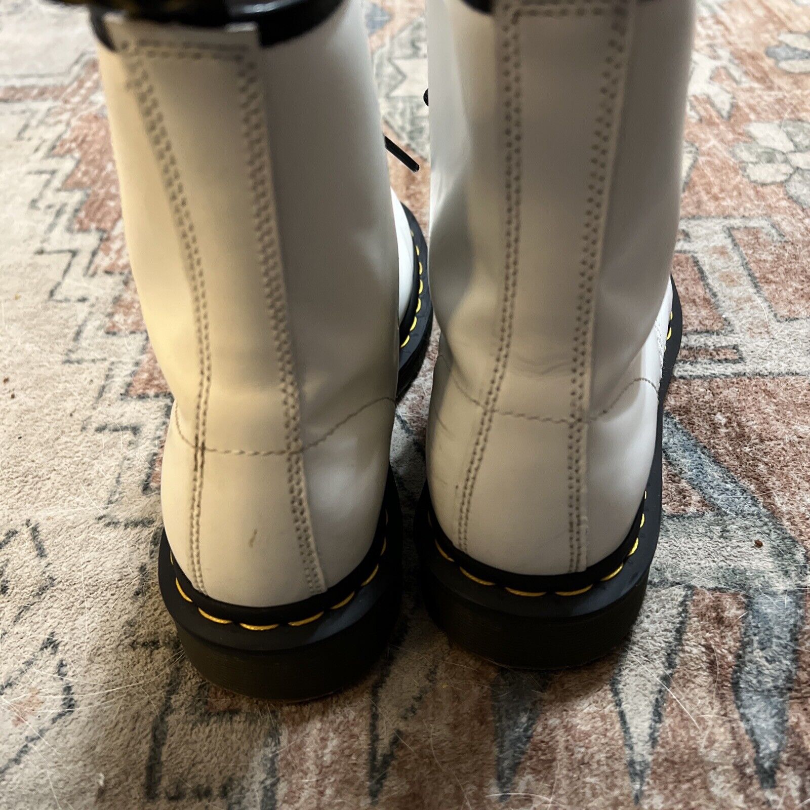 White Leather Dr Martin boots Size 8 - image 5