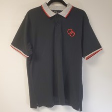 Cavalli Class Tipped Polo Shirt Black Grey Red Men's Size XL