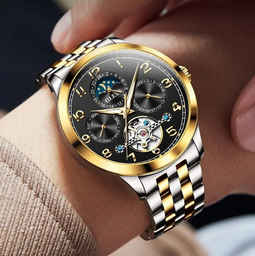 OLEVS Automatic Mechanical Waterproof Luxury Watch Date Men's Wristwatch - Picture 8 of 28