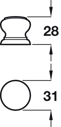 Hafele Wooden Oak Unfinished Knob Ø 31mm Cupboard Drawer Cabinet Door Handle - Picture 3 of 5