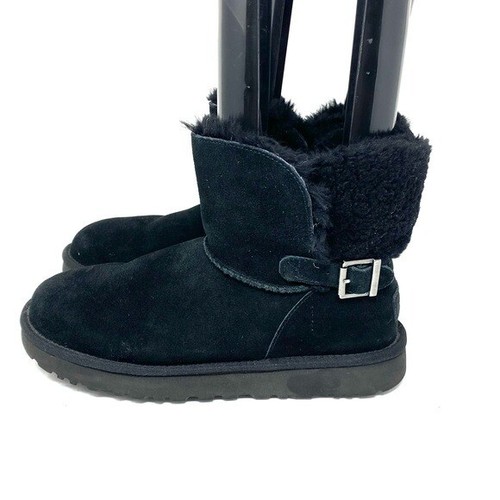 UGG Black Suede Karel Boots Women's 