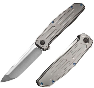 We Knife Co Shadowfire Folding Knife 4'' CPM 20CV Steel Blade Titanium Handle