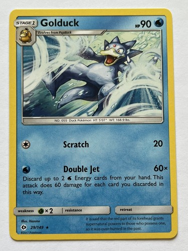 Pokémon TCG Golduck Sun & Moon Base Set 29/149 Regular Rare NM